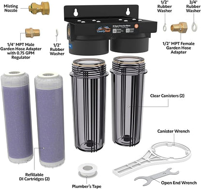 Deionized Spot-Free Car Wash Rinse System Unit, Spotless Water Deionizer for Car Washing, RV, and Motorcycle, Without Hose