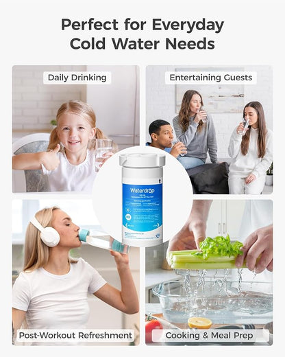 Waterdrop XWF Water Filter Replacement for GE® WR17X30702, 3 Pack, No chip | Replacement for GE® XWF, NSF 42 & 372 Certified, Compatible with GE® GNE27, GFE26, GDE25, GSS25, PSE25 Series Refrigerators