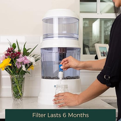 5-Stage Alkaline Replacement Filter for the Gravity Water System by Santevia | At Home Water Filter that Makes Water Alkaline and Adds Minerals | Filters Chlorine and Lead