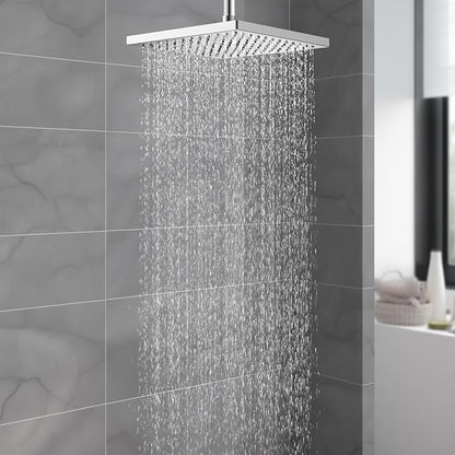 Hibbent cUCPC Certified Thickness Metal Shower Head, 12'' High Pressure Shower Heads, Square Large Bathroom Rainfall Shower Head with Adjustable Brass Ball Joint, Waterfall Full Body Coverage, Chrome