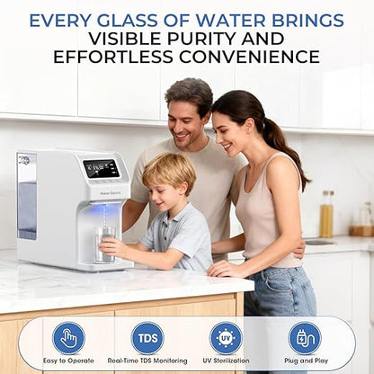 Waken Electric C11S Reverse Osmosis Water Filtration System Countertop 180oz Water Tank 4:1 Pure to Drain 8 Stage RO Filter No Installation for Home Apartment Condo RV