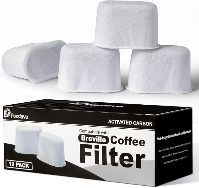 Possiave 12-Pack Water Filters Compatible with Breville BWF100 Machines | Breville Espresso Machine Water Filter Replacement for Barista Express/Pro, Infuser, Dual Boiler, Oracle Series Early