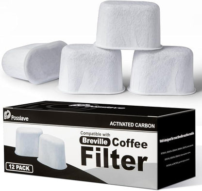 Possiave 12-Pack Water Filters Compatible with Breville BWF100 Machines | Breville Espresso Machine Water Filter Replacement for Barista Express/Pro, Infuser, Dual Boiler, Oracle Series Early