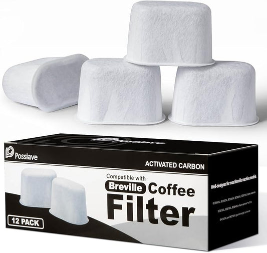 Possiave 12-Pack Water Filters Compatible with Breville BWF100 Machines | Breville Espresso Machine Water Filter Replacement for Barista Express/Pro, Infuser, Dual Boiler, Oracle Series Early