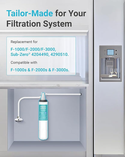 AQUA CREST F-1000 Water Filter, Replacement for InSinkErator® F-1000, F-2000, F-3000, AquaPure AP Easy C-Complete, 500 Gallons, NSF/ANSI 42, 2 Pack