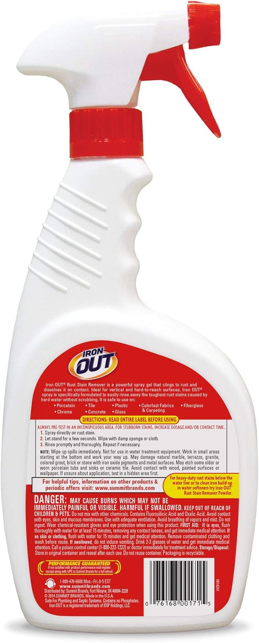 Iron Out Rust Stain Remover Spray Gel, 24 Fl. Oz., 3 Bottles