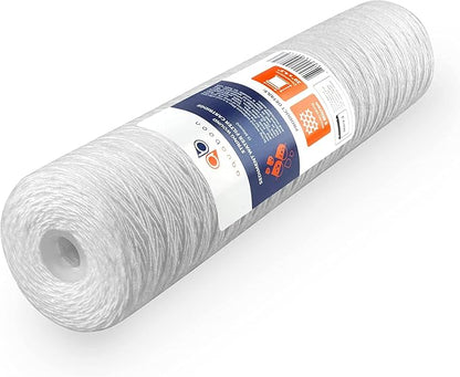 Aquaboon 5 Micron 20 x 4.5 Whole House String Wound Water Filter Replacement Cartridge for Well Water Filtration Compatible with WP5BB20P, 2-Pack