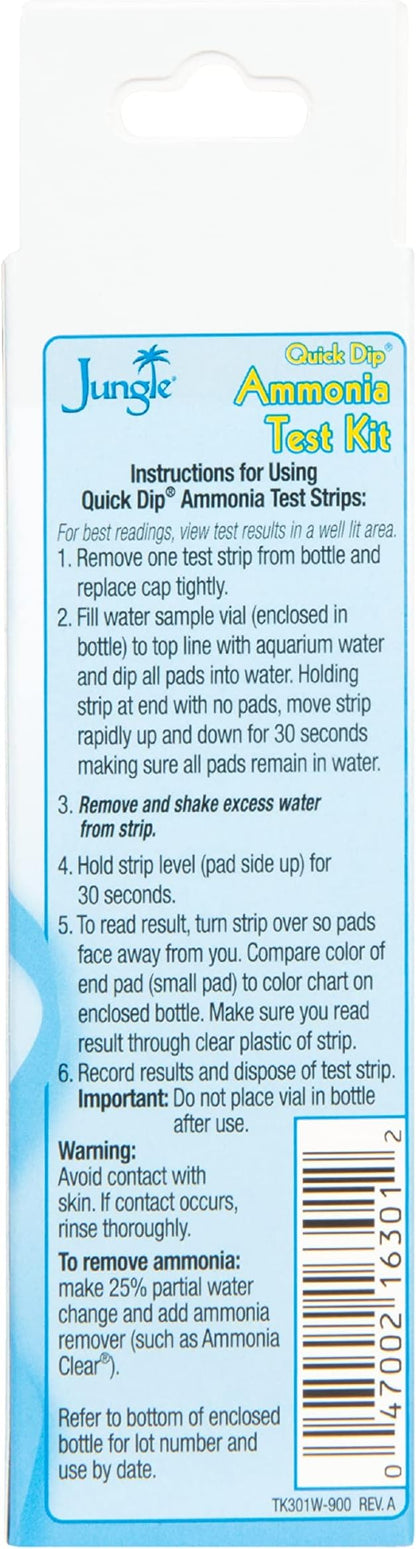 Jungle TK301W Quick Dip Ammonia Test Strips, 25-Pack
