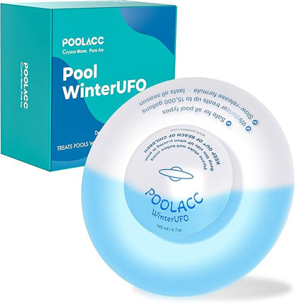 POOLACC 4-in-1 Winter Pool Closing Kit for Above-Ground & In-Ground Pools, Treats Up to 15,000 Gallons Pool Winterizing Kit, Long-Lasting Easy-to-Use Swimming Pool Clarifier & Enzyme (1-Pack)