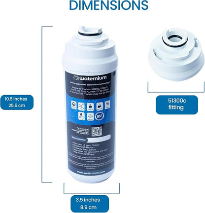 Water Fountain Filter Compatible with Elkay 51300C, 51299C, EWF3000 – 0.5 Micron Carbon Block with Specialized Media for Lead, Arsenic and Heavy Metals – Replacement Cartridge (3)