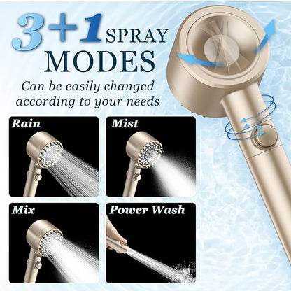 FEELSO Filtered Shower Head with Handheld, High Pressure 4 Spray Showerhead with Filters & Upgraded Anti-clog Nozzles for Hard Water -Remove Chlorine, Reduce Dry Itchy Skin -ON/OFF Switch
