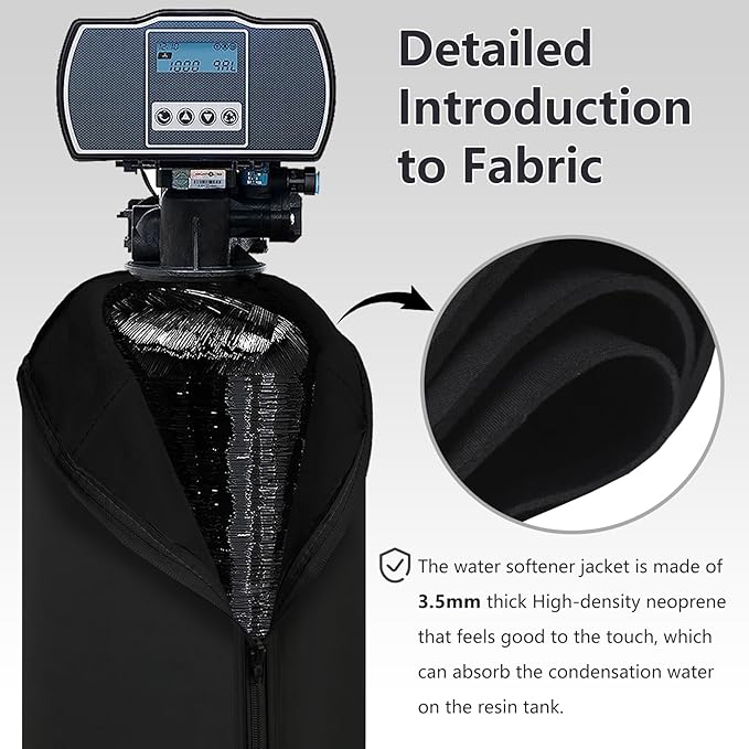 Bitubi Water Softener Neoprene Sweat Jacket, Outdoor Water Softener and Filter Tank Cover to Prevent Sweating, Water Softener Insulated Cover (14x65, Black)