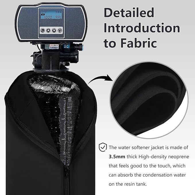 Bitubi Water Softener Neoprene Sweat Jacket, Outdoor Water Softener and Filter Tank Cover to Prevent Sweating, Water Softener Insulated Cover (13x54, Black)