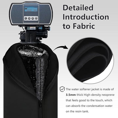 Bitubi Water Softener Neoprene Sweat Jacket, Outdoor Water Softener and Filter Tank Cover to Prevent Sweating, Water Softener Insulated Cover (10x44, Black)