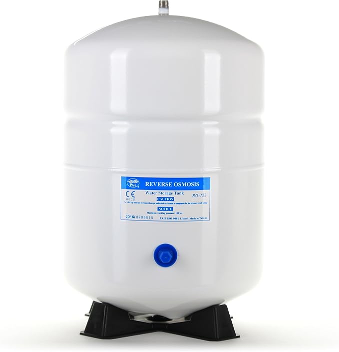 Hydronix PAE (RO-122) Water Storage Tank - 1/4" MPT for Reverse Osmosis (RO) Systems - 2.2 Gallon Volume Capacity (White)