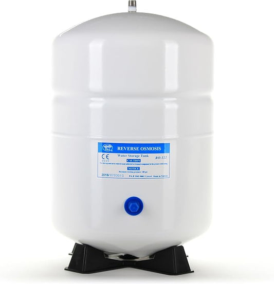 Hydronix PAE (RO-122) Water Storage Tank - 1/4" MPT for Reverse Osmosis (RO) Systems - 2.2 Gallon Volume Capacity (White)