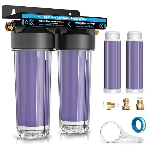 Spotless & Deionized Water System for Car Wash, Deionized Water Filter with Resin, Works for RVs, Cars, Motorcycles, Windows & Boats, No Towel Drying Required