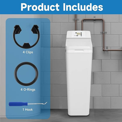 Water Softener Clip Kit Compatible with GE Kenmore Whirlpool Morton WHES30 M34 MSD27 Replace#: 7337563 7337571 7170288 7116713，15/16” O-Ring Kit and Fit 3/4” Valves