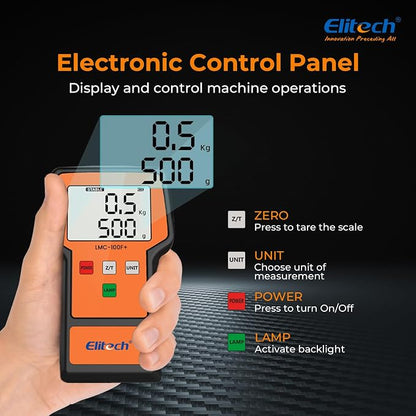Elitech Refrigerant Scale 110 Lbs – High Precision HVAC Freon Scale with LB+OZ Dual-Unit Display, Electronic Charging Weight Scale with Carry Case, LMC-100F+