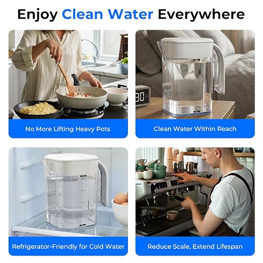 PureDrop PDR-100HRO Tankless Under Sink RO System with Auto-Fill Pitcher | • Fits standard cabinets• 2:1 pure-to-drain• LED filter life indicator• PP+carbon+RO filtration• Auto-fill Removable Pitcher