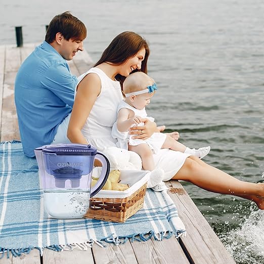 3.5L Alkaline Water Filter Pitcher - 2 Filters Included, BPA Free, Multi-Stage Filtration System for pH Improvement and Purification