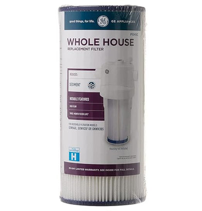 GE FXHSC Whole House Water Filter Replacement for Water_Filtration System, NSF-Certified Reduces Sediment, Rust & Other Impurities from Water-Replace Every 3 Months for Best Result- Filter (Pack of 4)