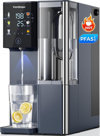 CT910H Reverse Osmosis Water Filter Countertop, 3S Instant Hot RO Water Filtration System, 7-Stage Water Purifier with Portable Pitcher, NSF/ANSI 372,42,58, Reduce TDS PFAS, No Installation
