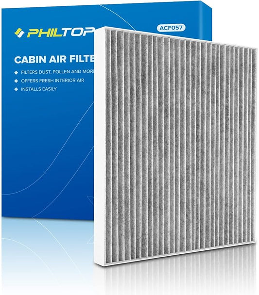 PHILTOP HEPA Cabin Air Filter w/Activated Carbon, Compatible with CF10371 Cadillac CTS 2003-2013, STS 2005-2011, SRX 2004-2009, Carbon Filter Up Dust Pollen Odor