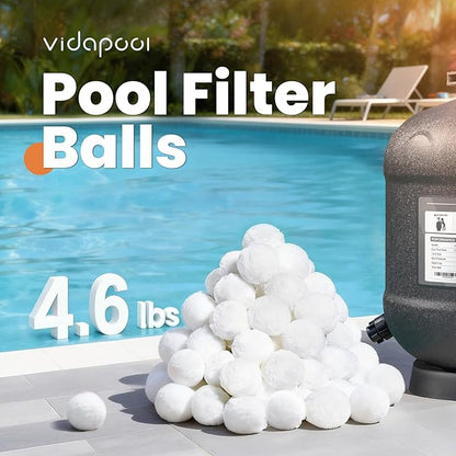 4.6 lbs Pool Filter Balls for Sand Filters, Reusable White Filter Media Balls for All Sand Filter Systems, Efficient & Lightweight Pool Sand Filter Balls, Replaces 150 lbs Pool Filter Sand