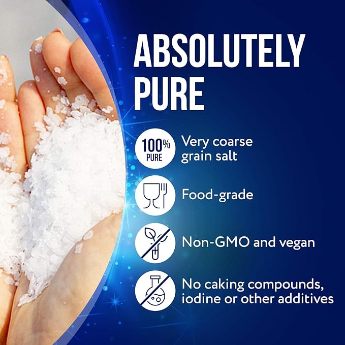 IMPRESA Coarse-Grain Dishwasher Salt - 80 Oz 100% Pure Formula & Softener Salt - Compatible With Miele, Bosch & Whirlpool Models & Dishwasher Water Softener