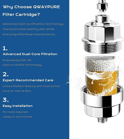 Replacement Shower Filter for HammerHead Showers® - 2 Pack - KDF High Output Filter Targets Chlorine & Heavy Metals, Improves Skin & Hair Health