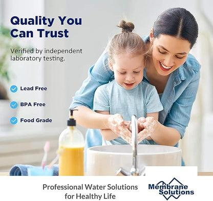 Membrane Solutions 20 Micron 10" x 2.5" Sediment Water Filter Replacement Cartridge for Water Filter 10 x 2.5 inch Whole House Water System, Compatible with GE FXUSC, AP110, WHKF-GD05-6 Pack