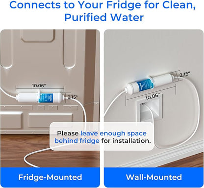 Waterdrop INL Inline Water Filter for Refrigerator and Ice Maker | Reduces Chlorine, Sediment, Bad Taste & Odor, NSF Certified High Capacity Drinking Water Filtration System, 1 Year