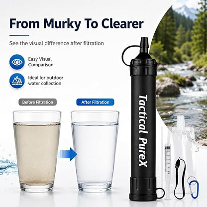 Water Filter, Capacity Emergency Water Straws (1PCS) | Lightweight, Reusable, Portable Water Filter Straw for Camping, Hiking, Travel, Biking, Survival