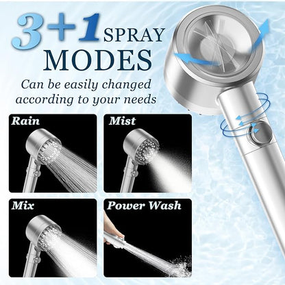 FEELSO Filtered Shower Head with Handheld, High Pressure 4 Spray Showerhead with Filters & Upgraded Anti-clog Nozzles for Hard Water -Remove Chlorine, Reduce Dry Itchy Skin -ON/OFF Switch