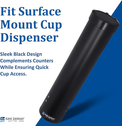 San Jamar C3165BK Med Pull WTR Cup, Black