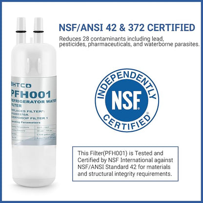 Water Filter Replacement for Whirlpool WRS325SDHZ WRS325FDAM WRS325FDAB | Compatible with WRS325SDHW WRS325SDHB WRS325FDAW WRS325SDHV, 4 pack replacement filters for Whirlpool refrigerators