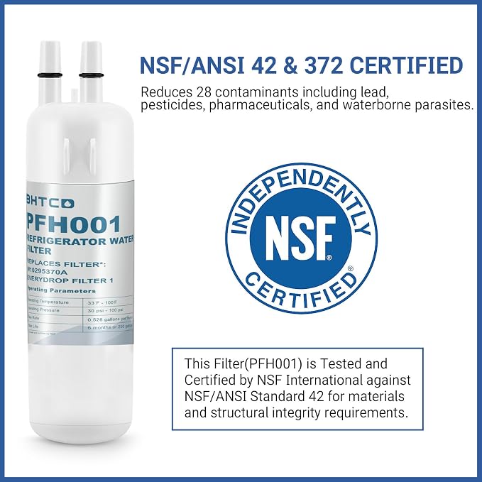 Water Filter Replacement for Whirlpool WRS325SDHZ WRS325FDAM WRS325FDAB | Compatible with WRS325SDHW WRS325SDHB WRS325FDAW WRS325SDHV, replacement water filter for Whirlpool refrigerators