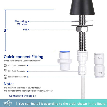 EKRTE Bronze Water Filter Faucet,Commercial Everse Osmosis Faucet for Under Sink, Stainless Steel Drinking Water Purifier Faucet, Oil Rubbed Bronze