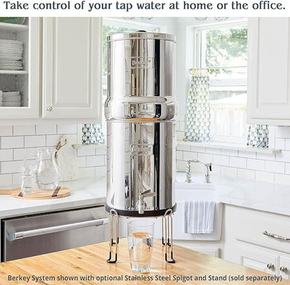 Royal Berkey Gravity-Fed Stainless Steel Countertop Water Filter System 3.25 Gallon with 2 Authentic Black Berkey Elements BB9-2 Filters