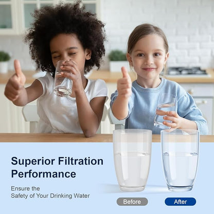 Purewell Upgraded 4-Stage Ceramic Gravity Water Filter with PFAS Reduction | NSF/ANSI 53 Certified, Lead, Chlorine & Heavy Metals, Compatible with Berlkey®, ProOne® & Gravity Water Filter System, 4 Pack