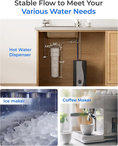 Waterdrop 10UE Under Sink Water Filter for Hot and Cold Water Dispenser | Reduces PFAS, PFOA/PFOS, Lead, Chlorine, Bad Taste & Odor, 11000 Gallons