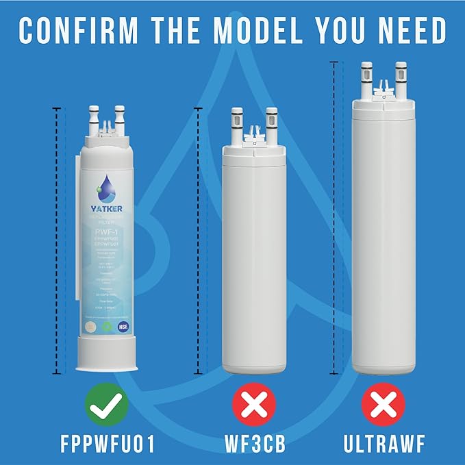 FPPWFU01 Water Filter Replacement for Frigidaire FPPWFU01 Water Filter, Compatible with PurePour PWF-1,EPPWF01 PureAdvantage PWF-1 and PureAir AF-2 FRGPAAF2 Air Filter Combo（3+3）