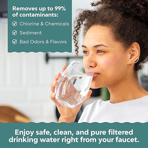 APPLIED MEMBRANES INC 2-Stage Whole-House Water Filter System with 4.5x20-Inch Sediment and Carbon-Block Filters, Removes Sediment, Chlorine, Chloramine, Chemicals, Taste, and Odor