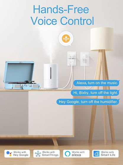 EIGHTREE Smart Plug 15A, WiFi Outlet that Compatible with Alexa & Google Home & SmartThings, No Hub Required, Smart Outlet with Remote Control, Timer & Schedule, 2.4GHz WiFi Only, 1 Pack