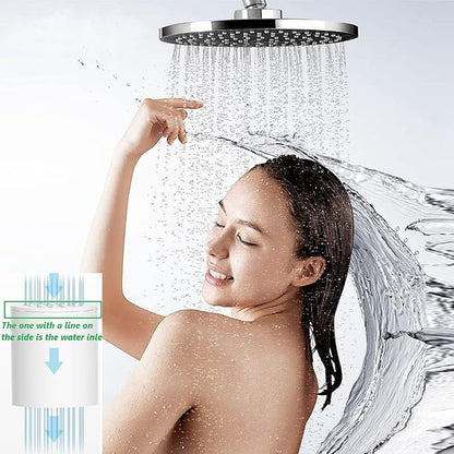 15 Stage Universal Shower Water Filter Cartridges for Chemical & Chlorine Reduction, Hard Water, pH Balance Restoration - Replacement for All Similar Shower Systems (4 Pack)