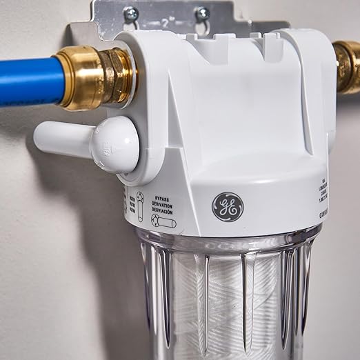 GE Whole House Water Filtration System & Basic Filter | Reduces Sediment, Rust & More | Install Kit & Accessories Included | GXWH20T, FXUSC