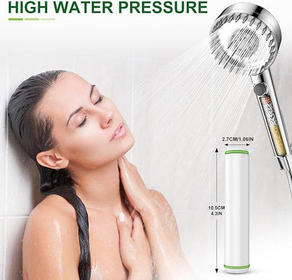 2 Pack Shower Filter Cartridge Replacement for Handheld Shower Head - 18 Stage Replacement Filters for Hard Water Remove Chlorine and Harmful Substances