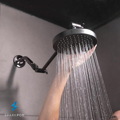 SparkPod Shower Head - High Pressure Rain - Premium Quality Luxury Design - Easy Clean Adjustable Replacement for Your Bathroom Shower Heads (Vintage Oil Rubbed Bronze, 6 Inch Round)
