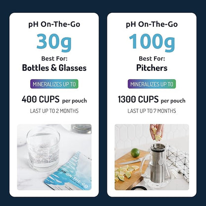 Invigorated Water pH ON-The-GO Alkaline Water Filter Pouch- Portable Alkaline Water Filtration System for Your Bottle, Pitcher, Jug, Container - High pH Water - Long-Life 105 Gallon/400 Litre (1-Pack)